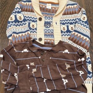 Gymboree Blue and Brown Kids Matching Set